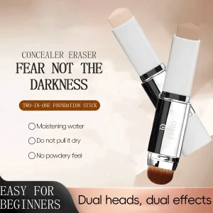 Two-in-one Brush Head Foundation Stick, Lightweight and Smooth, Long-lasting Coverage, Creating A Perfect Makeup Effect