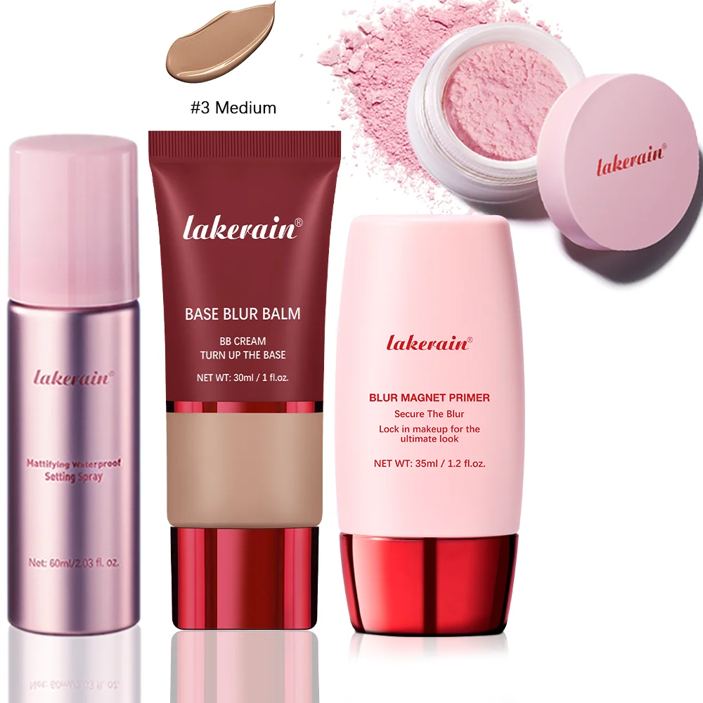 Ultimate Blurring Setting Powder Travel Size Set Waterproof Setting Spray Blur Magnet Primer BASE BLUR BALM Oil Control Kit