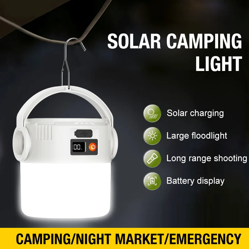 Ultra Long Endurance Camping Light, Solar Powered Outdoor Rechargeable Tent Light, Emergency Light, Compact and Portable, Rechar - Image 3