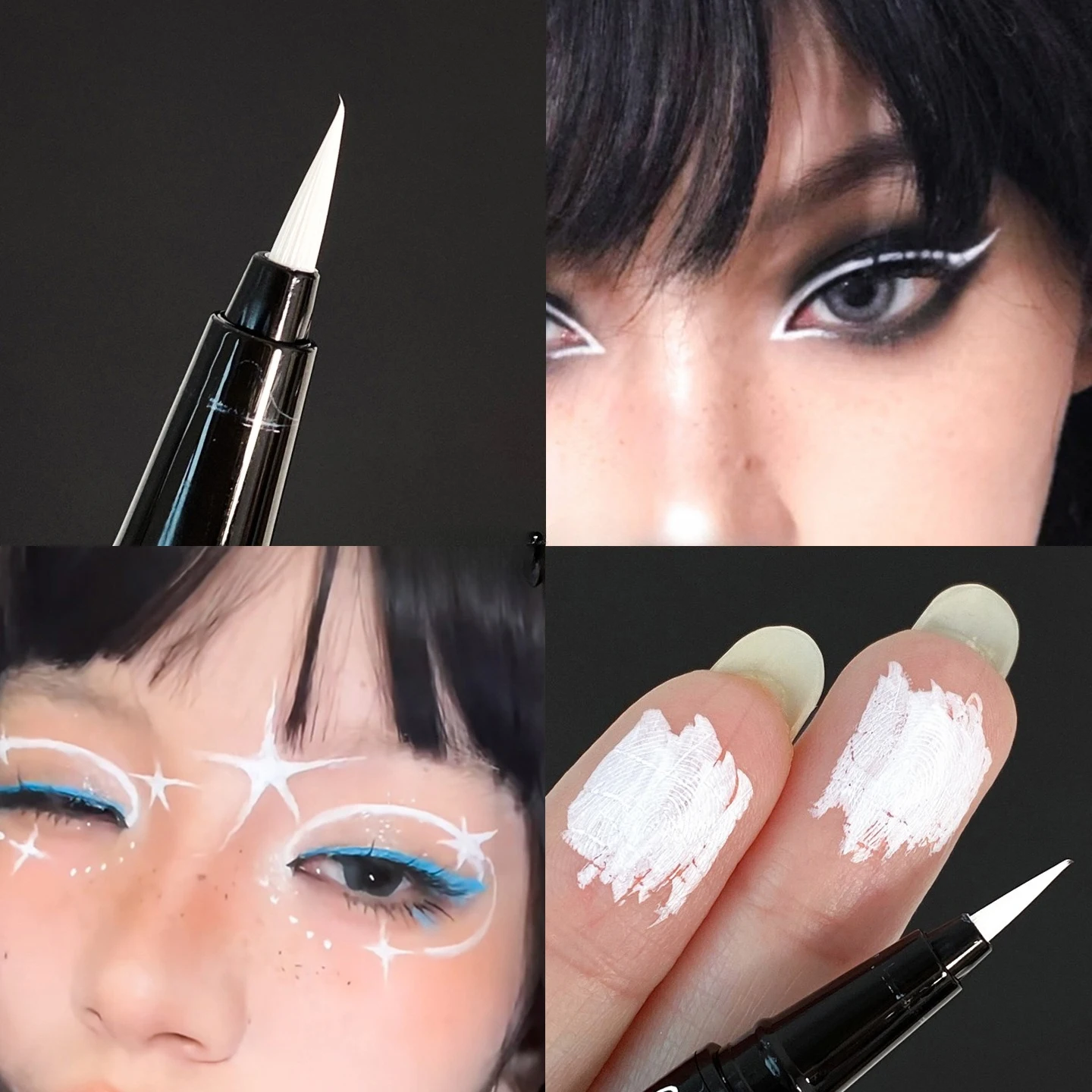 Ultra-thin Matte White Eyeliner Liquid Pen Waterproof Smudge-Proof Long Lasting Lying Silkworm Pen Pigment Eyes Brighten Makeup - Image 4