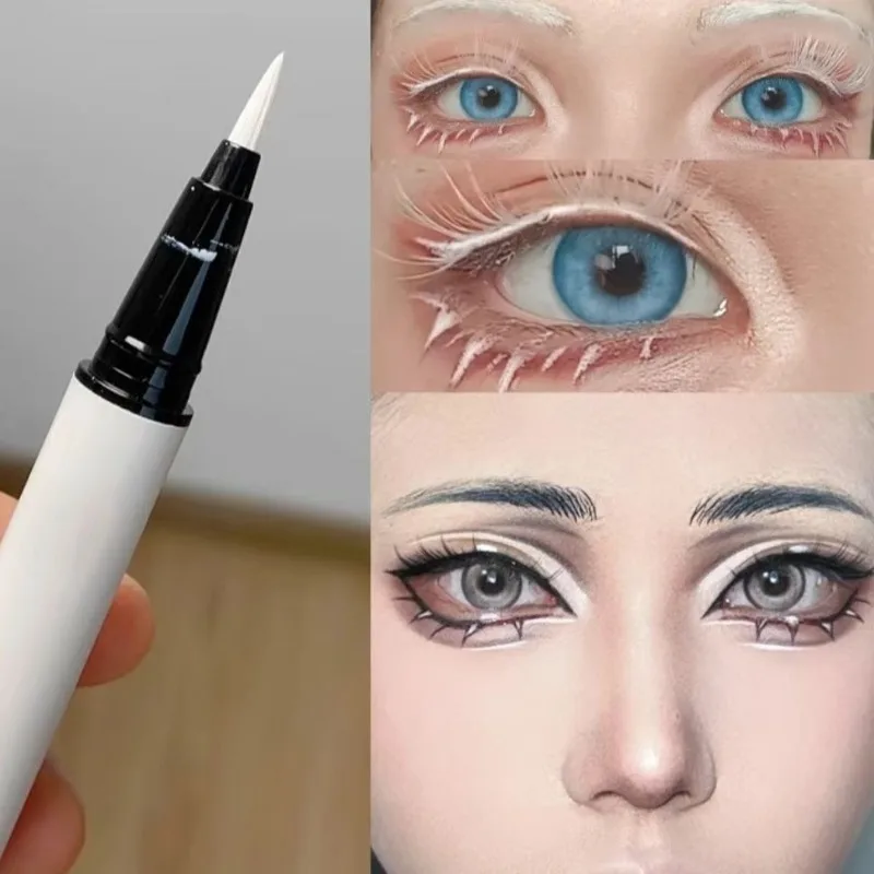Ultra-thin Matte White Eyeliner Liquid Pen Waterproof Sweat-proof Long-lasting Lying Silkworm Pen High Pigment Smooth Eye Makeup - Image 2