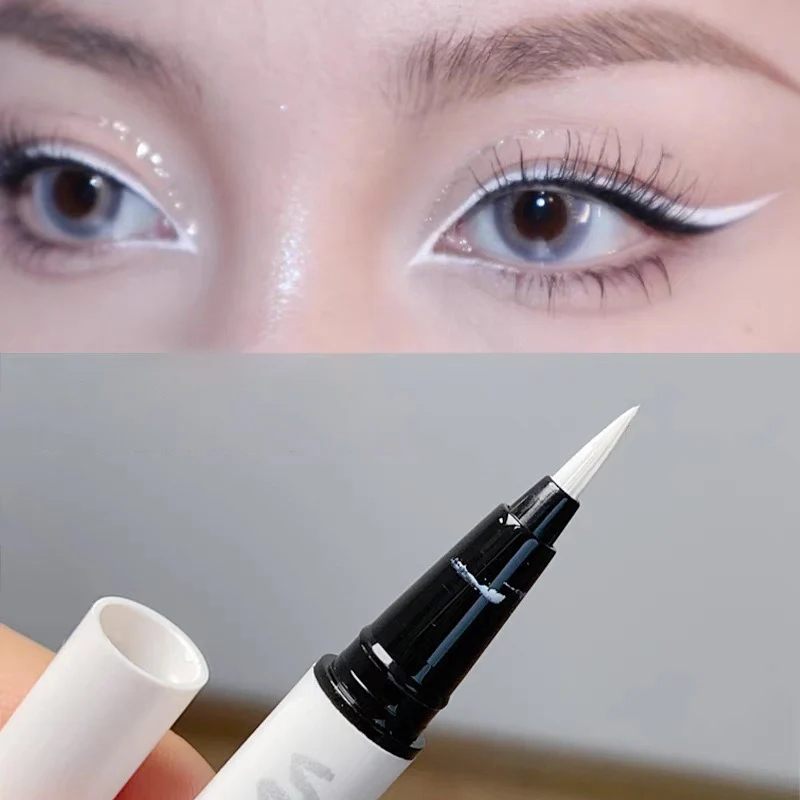 Ultra-thin Matte White Eyeliner Liquid Pen Waterproof Sweat-proof Long-lasting Lying Silkworm Pen High Pigment Smooth Eye Makeup - Image 3