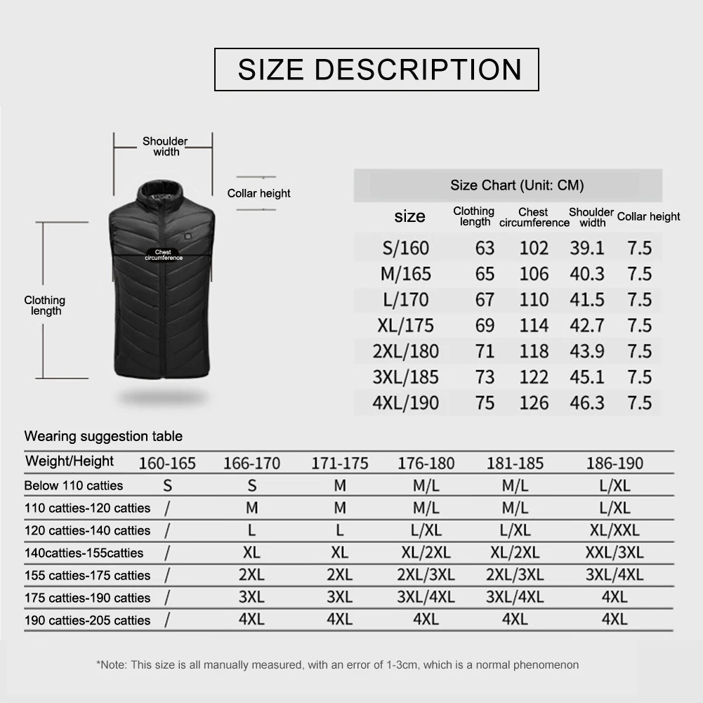 Unisex Electric Heated Vest USB Charging 3 Temperature Levels Vest Adjustable Temperature Comfy Vest Suitable for Cold Weather - Image 5