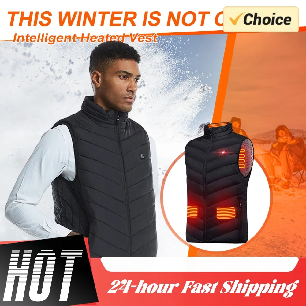 Unisex Electric Heated Vest USB Charging 3 Temperature Levels Vest Adjustable Temperature Comfy Vest Suitable for Cold Weather
