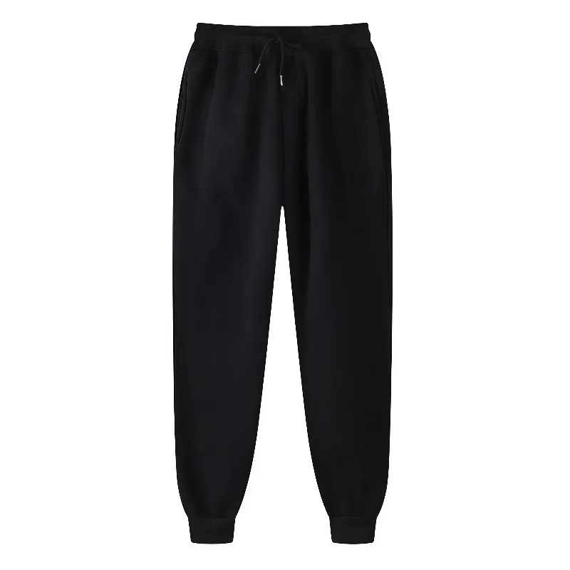 Unisex Solid Jogger Sweatpants Elastic Drawstring Cuff Sports Pants Multi-color Loose Fit Casual Gym Running Trousers Size S-3XL - Image 2