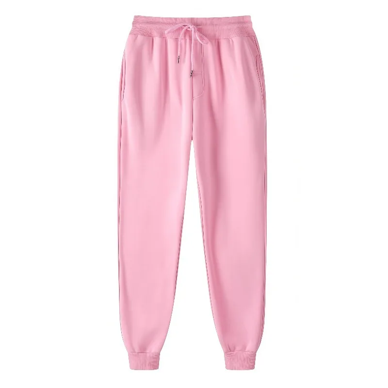 Unisex Solid Jogger Sweatpants Elastic Drawstring Cuff Sports Pants Multi-color Loose Fit Casual Gym Running Trousers Size S-3XL - Image 5