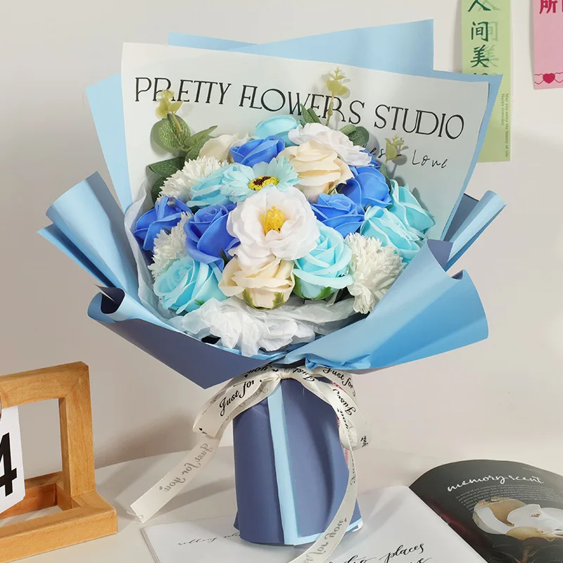 Valentine's Day Bouquet for Girlfriend Rose Soap Bouquet Mothers Day Gift Simulated Bouquet Creative Gift Artificial Flowers - Image 2