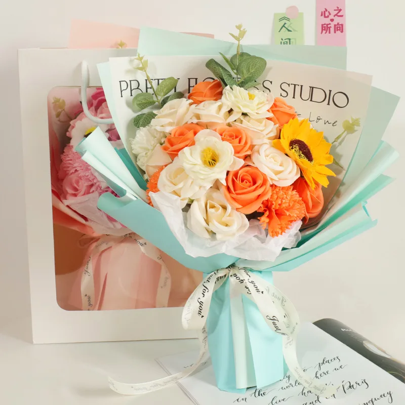 Valentine's Day Bouquet for Girlfriend Rose Soap Bouquet Mothers Day Gift Simulated Bouquet Creative Gift Artificial Flowers - Image 6