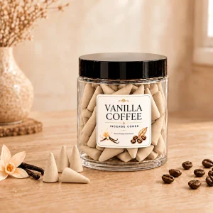 Vanilla Coffee Scent Cones, Warm and Sweet-Scented Cones, Suitable for Home Fragrance, Bedroom, Living Room, Office, Tea Room, Yoga Room, and Interior Decoration