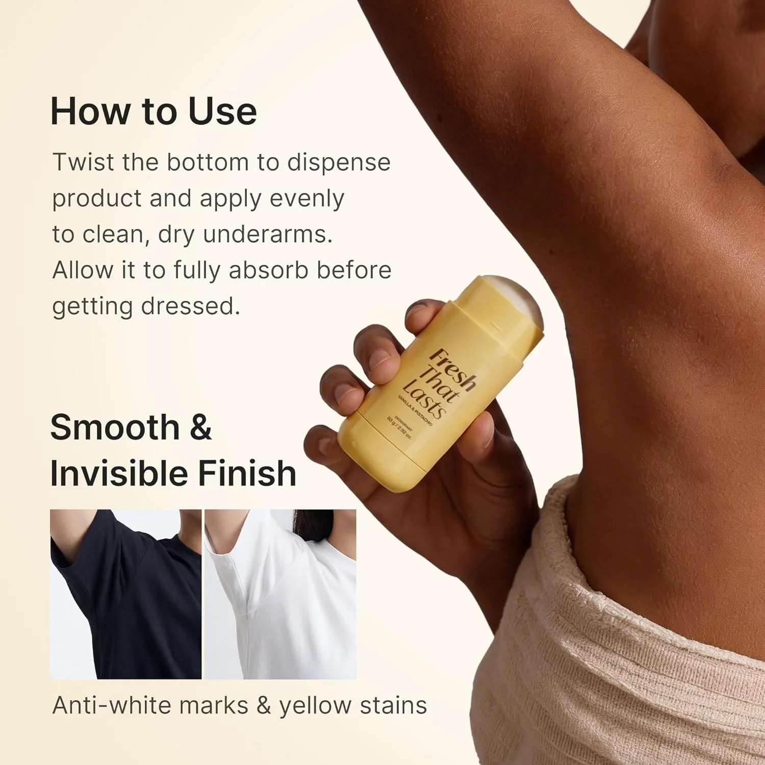 Vanilla & Pistachio Invisible Perfumed Stick, All-Day Odor Protection for Women & Men Underarm Brightening Care Korean Skincare - Image 3