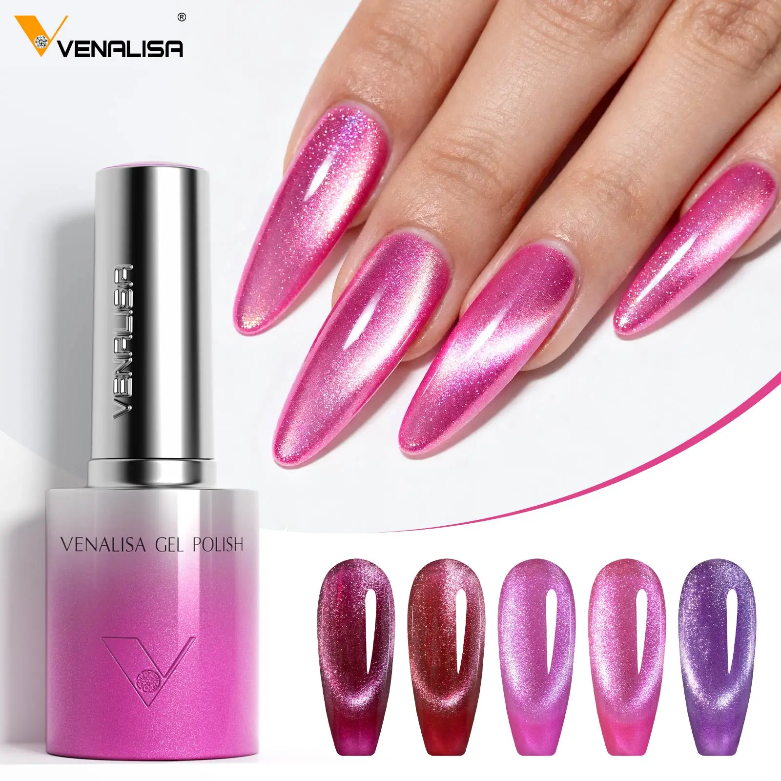 Venalisa TPO Free Hema Free 10ml Winter Nails Warm Coffee Cat Eye Nail Gel Polish Magnet Soak Off UV LED Semi Permanent Nail Gel - Image 2