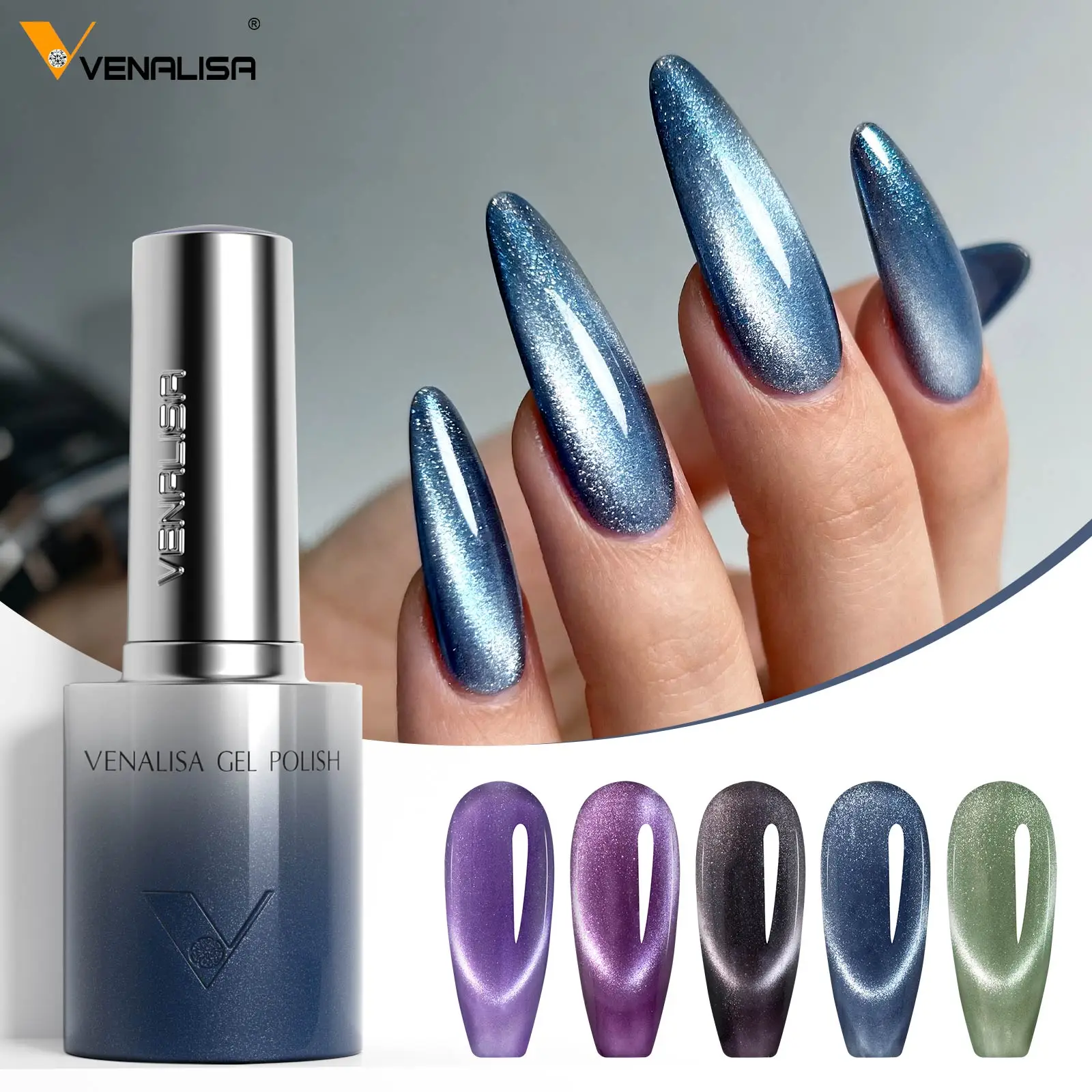 Venalisa TPO Free Hema Free 10ml Winter Nails Warm Coffee Cat Eye Nail Gel Polish Magnet Soak Off UV LED Semi Permanent Nail Gel - Image 3