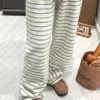 Versatile Stripes Straight-leg pajama pants for women autumn winter flannel home pants for women Casual and comfortable trousers