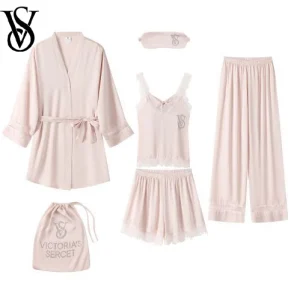 Victoria Secret Very Sexy 4 Piece Silk Gift Set Lingerie for Women Satin Smooth Elegant Sweet Luxury