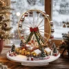 Vintage Christmas Ferris Wheel Snow Village Tabletop Decor Acrylic Desktop Ornament Xmas Home Farmhouse Mantel Shelf Decoration
