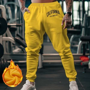 Vintage Letter Graphic Men's sweatpants, Sports Knit Men's sweatpants Jogger Pants For Gym Training Daily Outdoor Outing