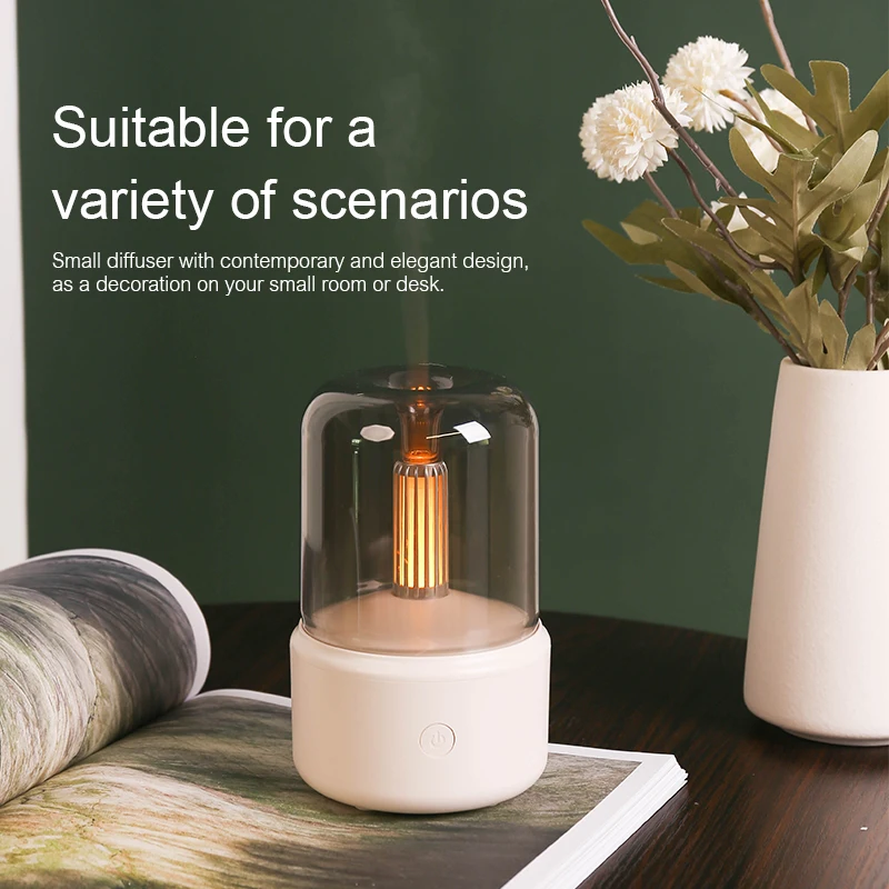 Vintage Night Light Aroma Diffuser Aromatherapy Mini Desktop Air Humidifier USB Creative Ambient Light As Gift/Essential Oil Set - Image 2