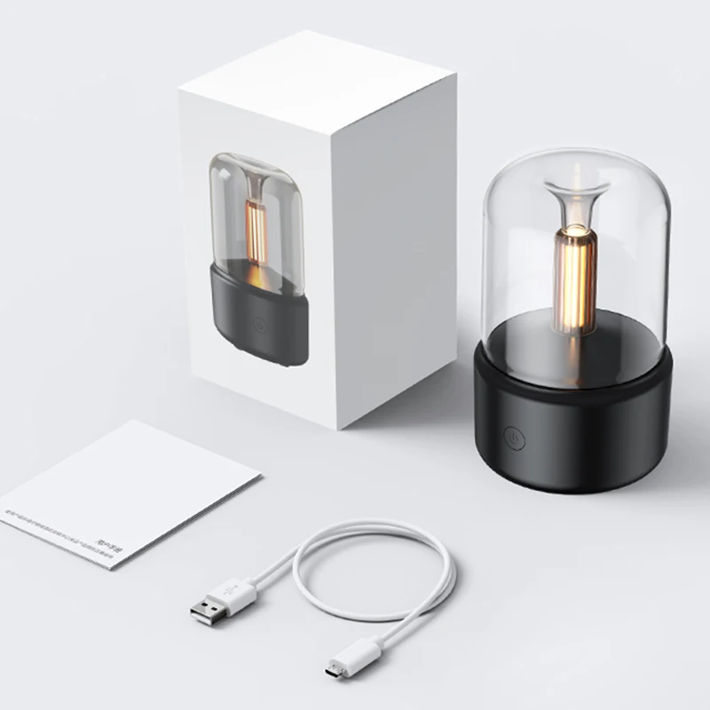 Vintage Night Light Aroma Diffuser Aromatherapy Mini Desktop Air Humidifier USB Creative Ambient Light As Gift/Essential Oil Set - Image 6