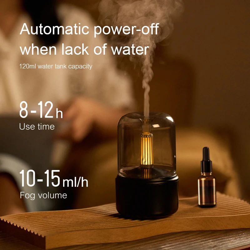 Vintage Night Light Aroma Diffuser Aromatherapy Mini Desktop Air Humidifier USB Creative Ambient Light As Gift/Essential Oil Set - Image 4