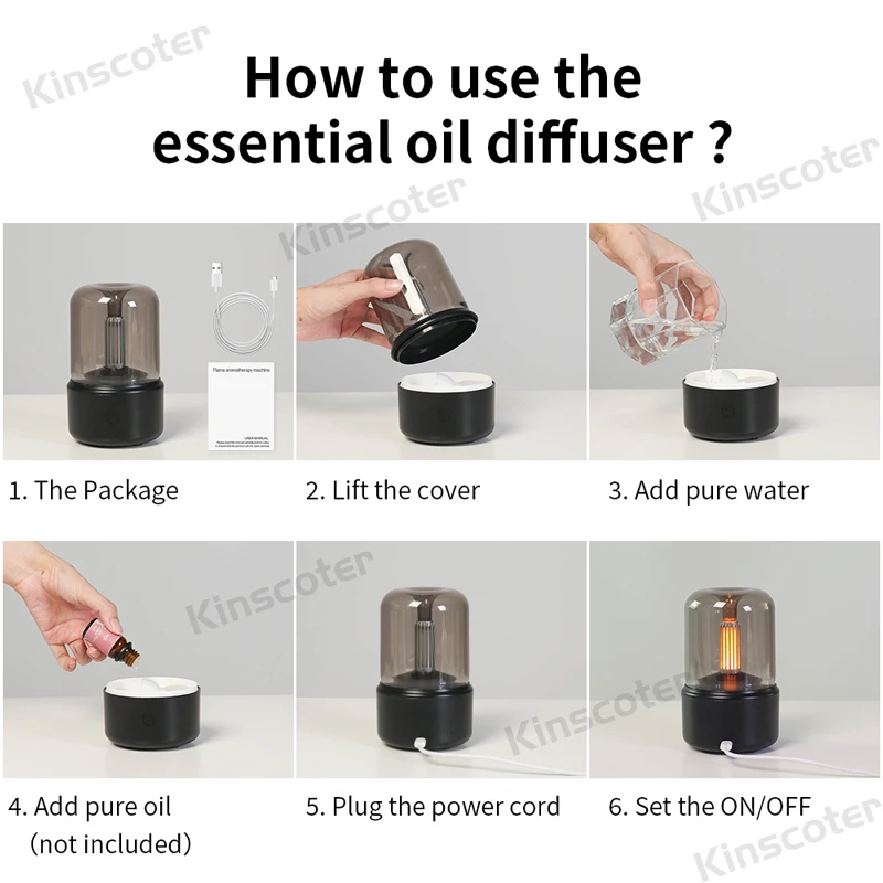 Vintage Night Light Aroma Diffuser Aromatherapy Mini Desktop Air Humidifier USB Creative Ambient Light As Gift/Essential Oil Set - Image 5