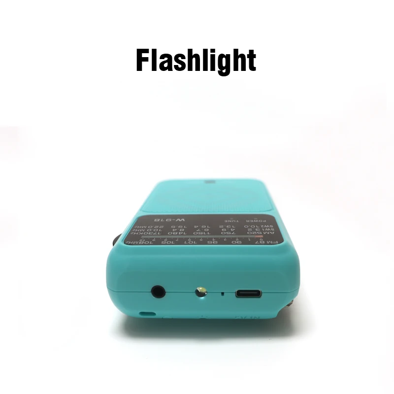 W918 Flashlight Small Full Band FM/AM/SW Emergency Survival Radio Rechargeable Portable Battery Operated Radio - Image 2