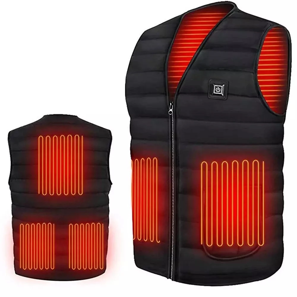 WOMEN Heated V-Neck Vest Men's Autumn Winter Smart Heating Cotton Thermal Jacket 9 Area Women's Outdoor Flexible Warm Vest - Image 3