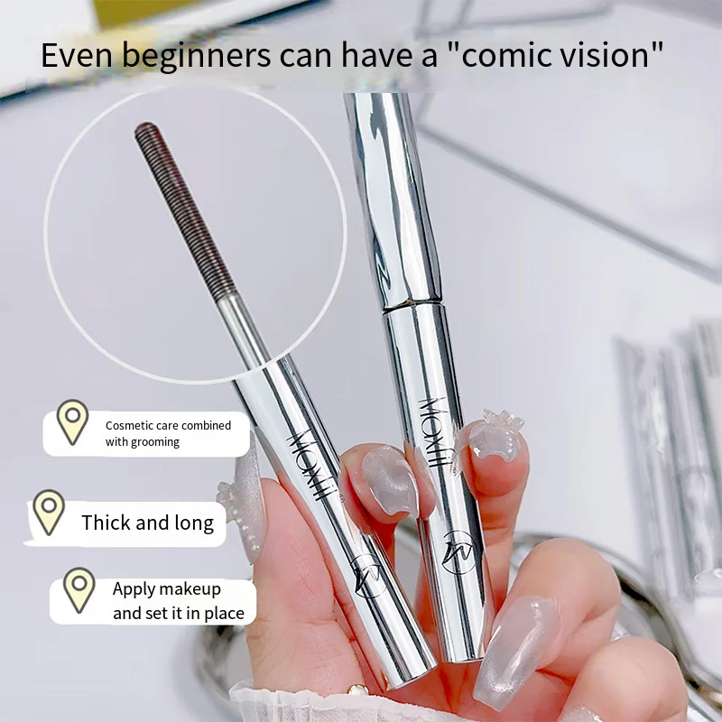 Waterproof Metallic Tube Mascara Black/Brown Silk Fiber Long Curling Non-Clumping Eyelash Extensions Spiral Makeup for Eyes - Image 5