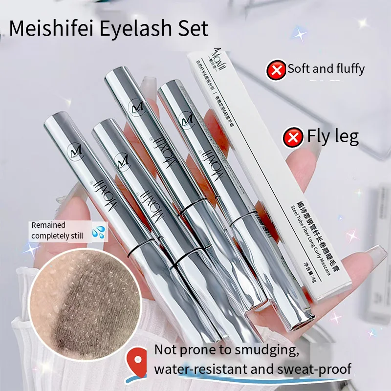 Waterproof Metallic Tube Mascara Black/Brown Silk Fiber Long Curling Non-Clumping Eyelash Extensions Spiral Makeup for Eyes - Image 6
