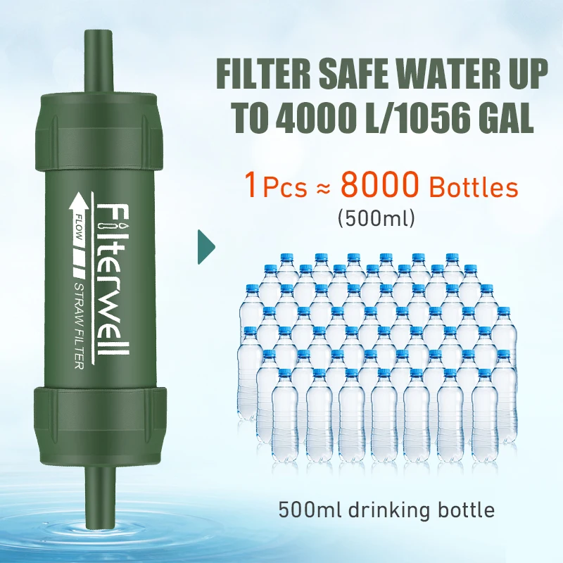 Westtune Outdoor Mini Water Filter Straw Camping Purification Portable Hiking Water Purifier for Survival or Emergency Supplies - Image 4