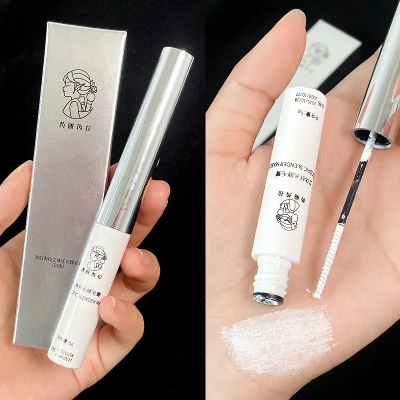 White Curling Mascara Waterproof Long-wearing Fast Drying Eyelashes Thick Extension Eyebrow Dye Tint Christmas Stage Makeup COS - Image 6