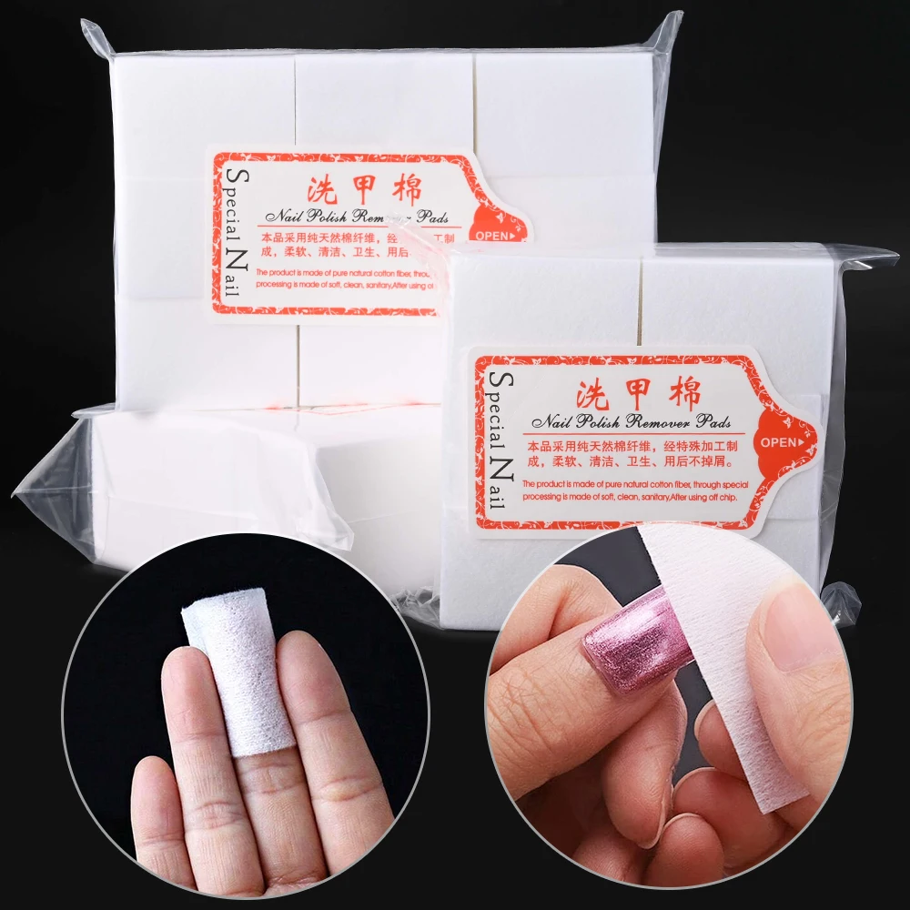 Wholesale 500pc Cotton Gel Nail Polish Remover Wipes Beauty Salon Use Non-Woven Nail Cleaning Pads Lint-Free Nail Polish Remover - Image 4