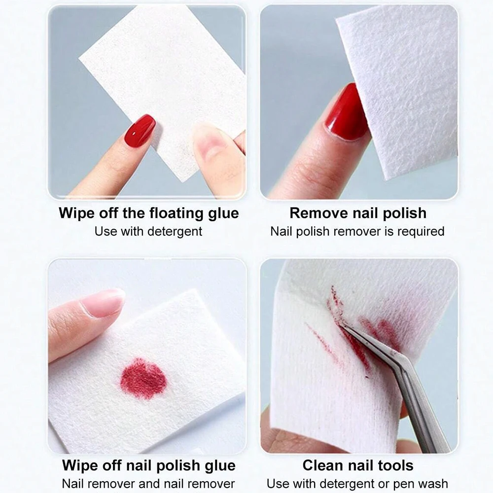 Wholesale 500pc Cotton Gel Nail Polish Remover Wipes Beauty Salon Use Non-Woven Nail Cleaning Pads Lint-Free Nail Polish Remover - Image 6