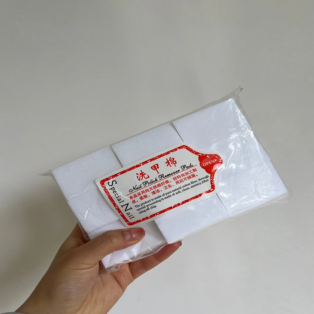 Wholesale 500pc Cotton Gel Nail Polish Remover Wipes Beauty Salon Use Non-Woven Nail Cleaning Pads Lint-Free Nail Polish Remover - Image 3
