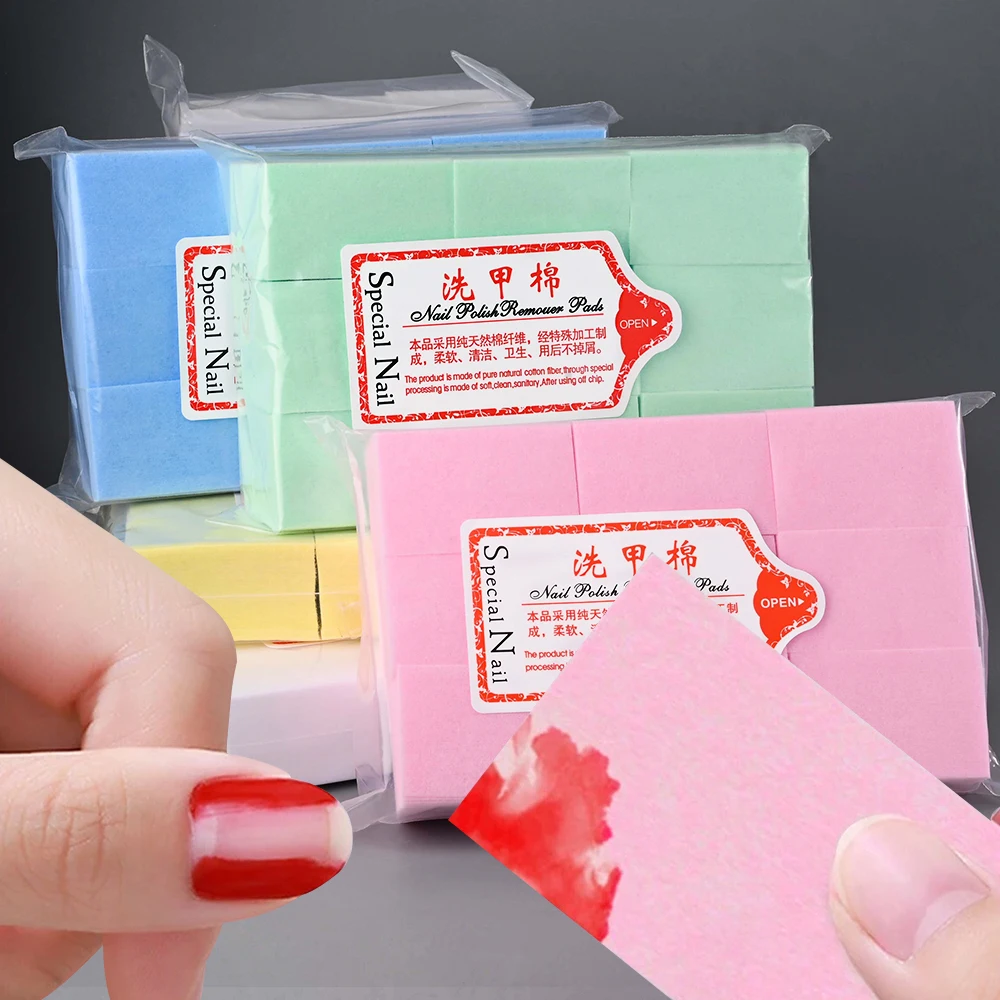 Wholesale 500pc Cotton Gel Nail Polish Remover Wipes Beauty Salon Use Non-Woven Nail Cleaning Pads Lint-Free Nail Polish Remover - Image 5