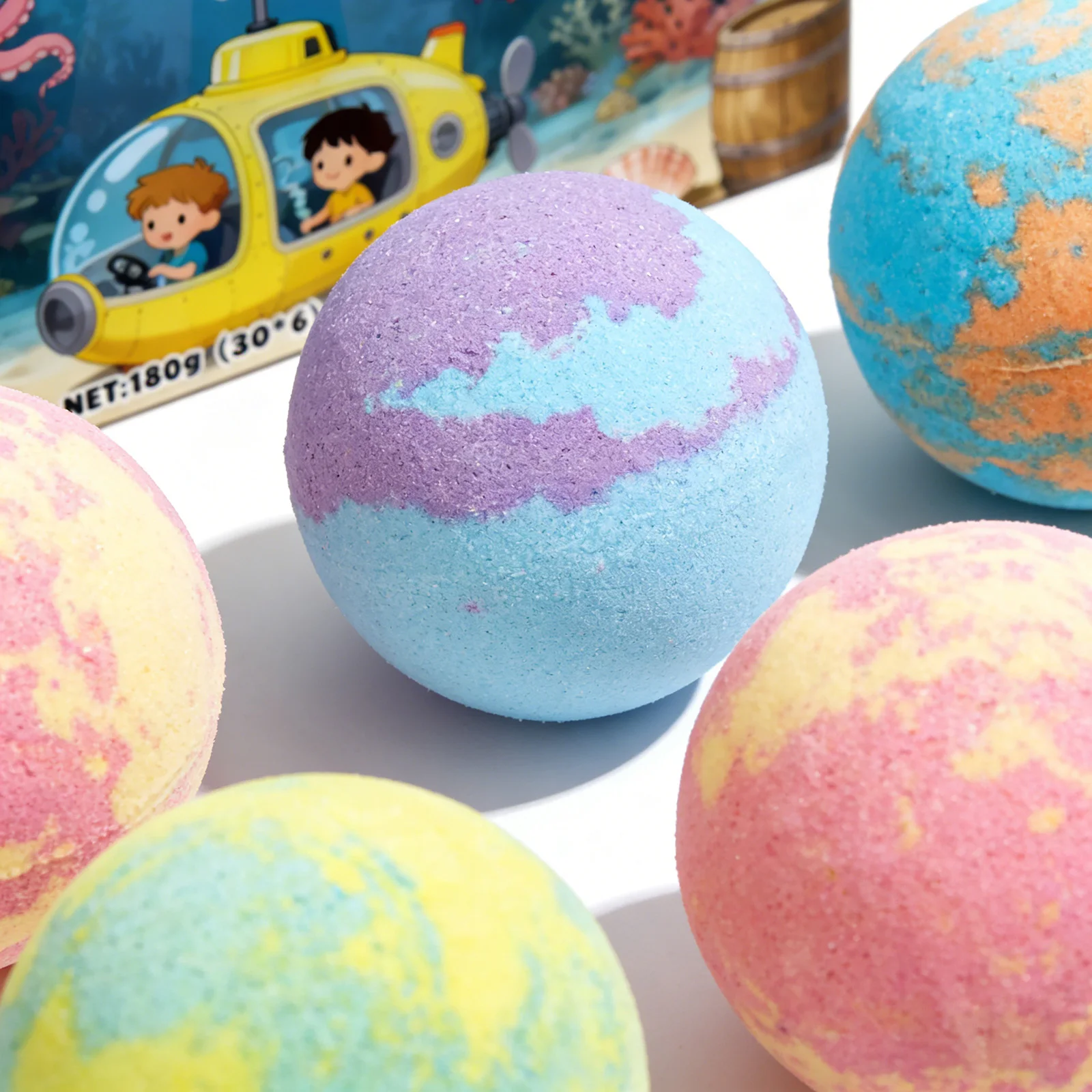 Wiieey Bath Balls for Kids Gentle Skin Cleansing Deep Hydration Calming Scent Infusion Rich Bubble Soothing Bath Bombs 180g - Image 6
