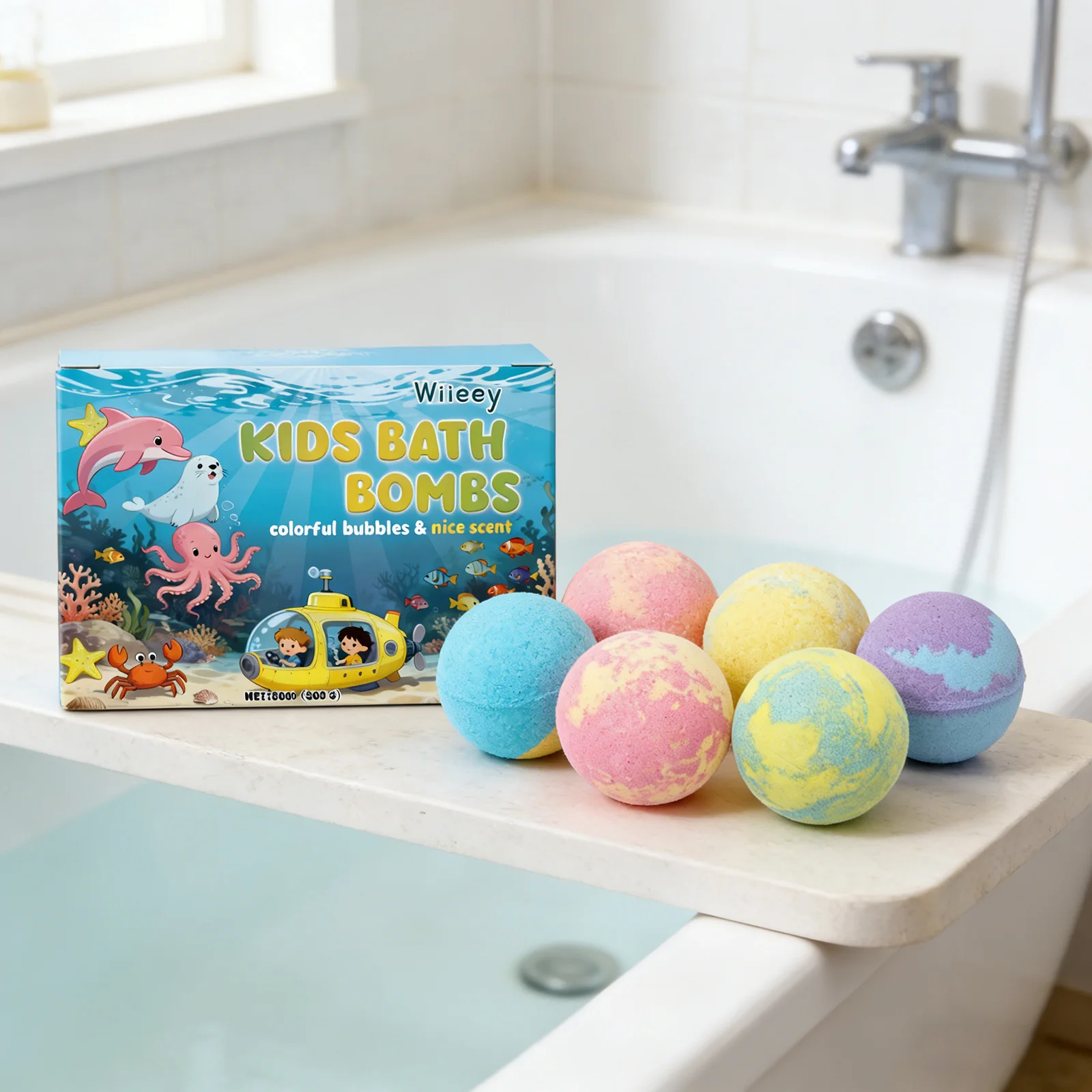 Wiieey Bath Balls for Kids Gentle Skin Cleansing Deep Hydration Calming Scent Infusion Rich Bubble Soothing Bath Bombs 180g - Image 5
