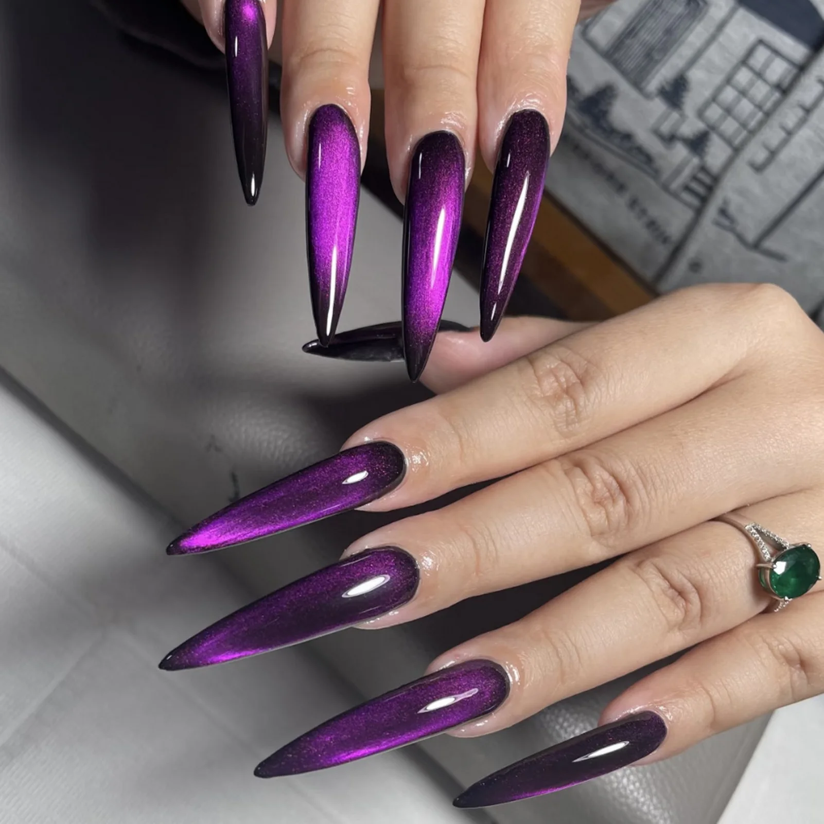Wine Red Long Stiletto Fake Nails for Halloween Party Full Cover Press On Nail Spicy Girls Charm Manicure Daily False Nail 24Pcs - Image 4