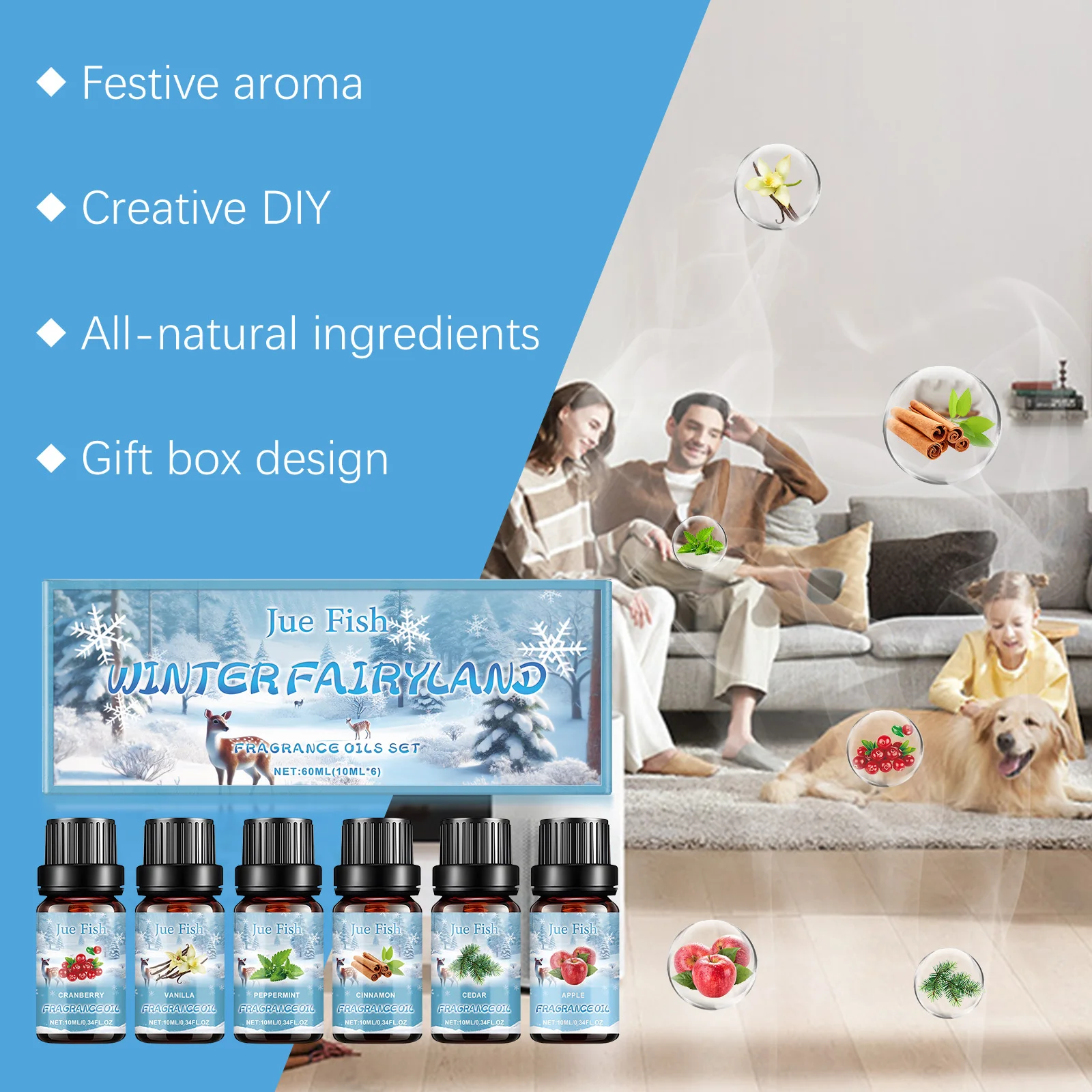 Winter Fairyland Fragrance Oil Set Pure Organic Plant Extract Christmas Gift Oil for Diffuser Humidifier Candle Soap Making - Image 2