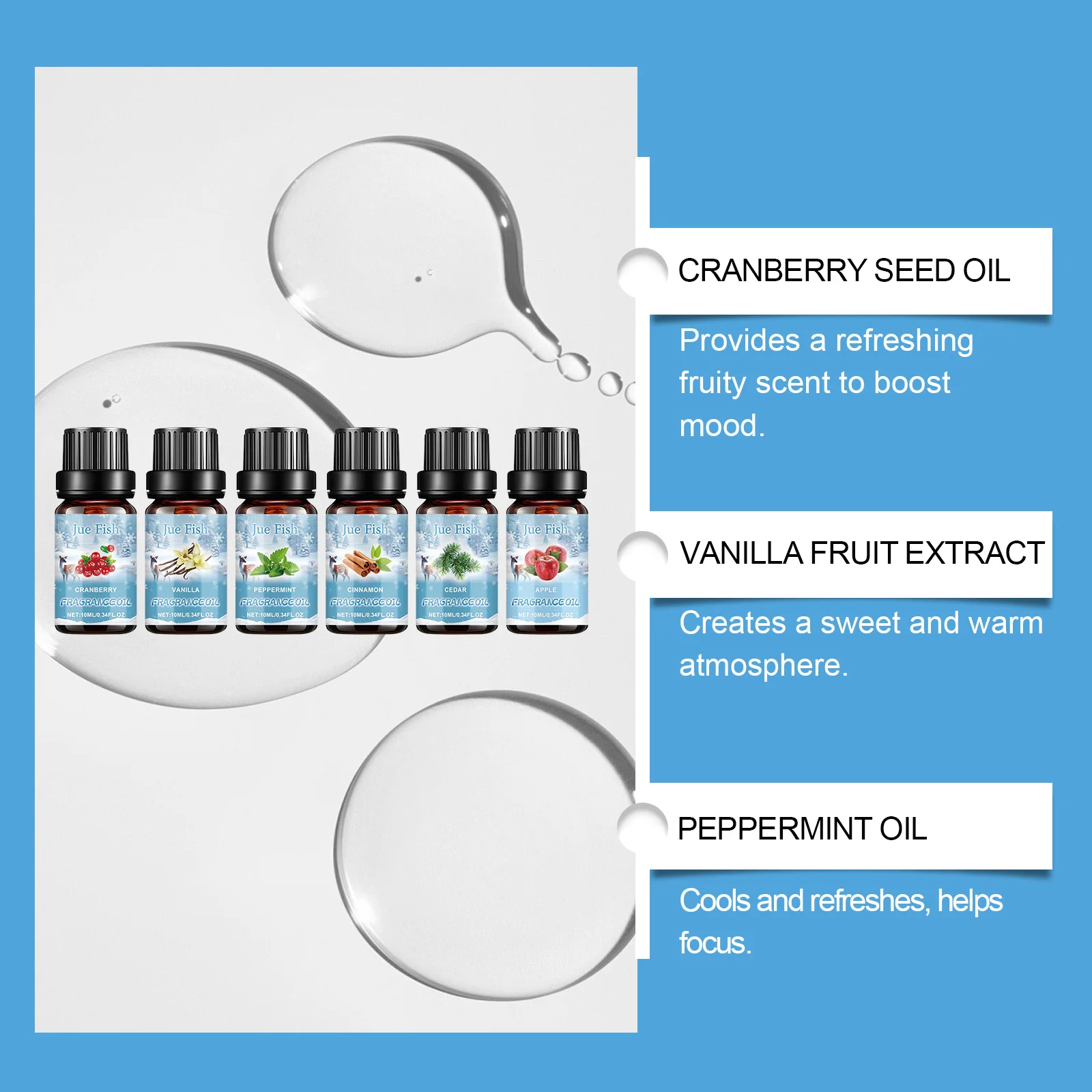 Winter Fairyland Fragrance Oil Set Pure Organic Plant Extract Christmas Gift Oil for Diffuser Humidifier Candle Soap Making - Image 4