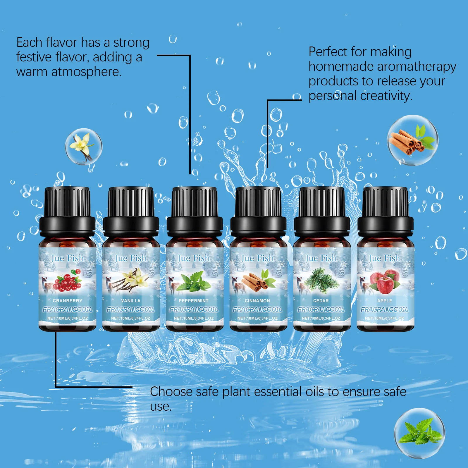 Winter Fairyland Fragrance Oil Set Pure Organic Plant Extract Christmas Gift Oil for Diffuser Humidifier Candle Soap Making - Image 6
