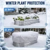 Winter Frost Protection Plant Cover Thick Thermal Blanket for 4x2ft Raised Garden Bed Cold Weather Guard Drawstring