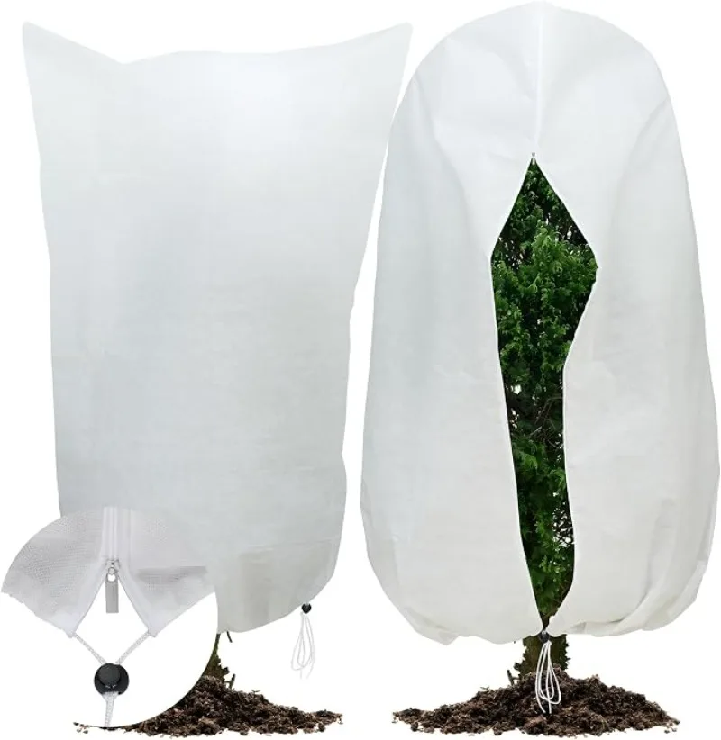 Winter Plant Cold-proof Cover Plant Protection and Warmth Covers Drawstring Zipper Fixed Non-woven Fabric Casing Outdoors Garden - Image 6