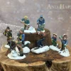 Winter Snow Shoveling Villager 3D Resin Fridge Magnet Set, Christmas Snow Scene Mini Figurine Souvenir, Gift & Collectible