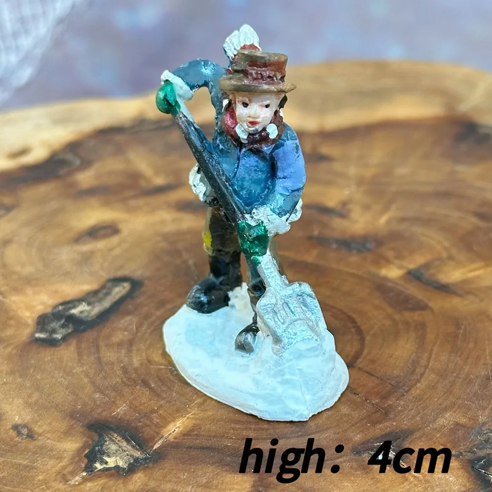 Winter Snow Shoveling Villager 3D Resin Fridge Magnet Set, Christmas Snow Scene Mini Figurine Souvenir, Gift & Collectible - Image 6