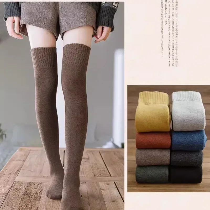 Winter Warm Long Socks Tube Thick High Tube Over Knee Knee-Length Hosiery Socks Terry Solid Color Women Thicken Calf Socking - Image 6