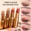 Woman makeup Three color eyeshadow stick,black girl make up,Pearlescent fine flash matte color display,A touch of makeup