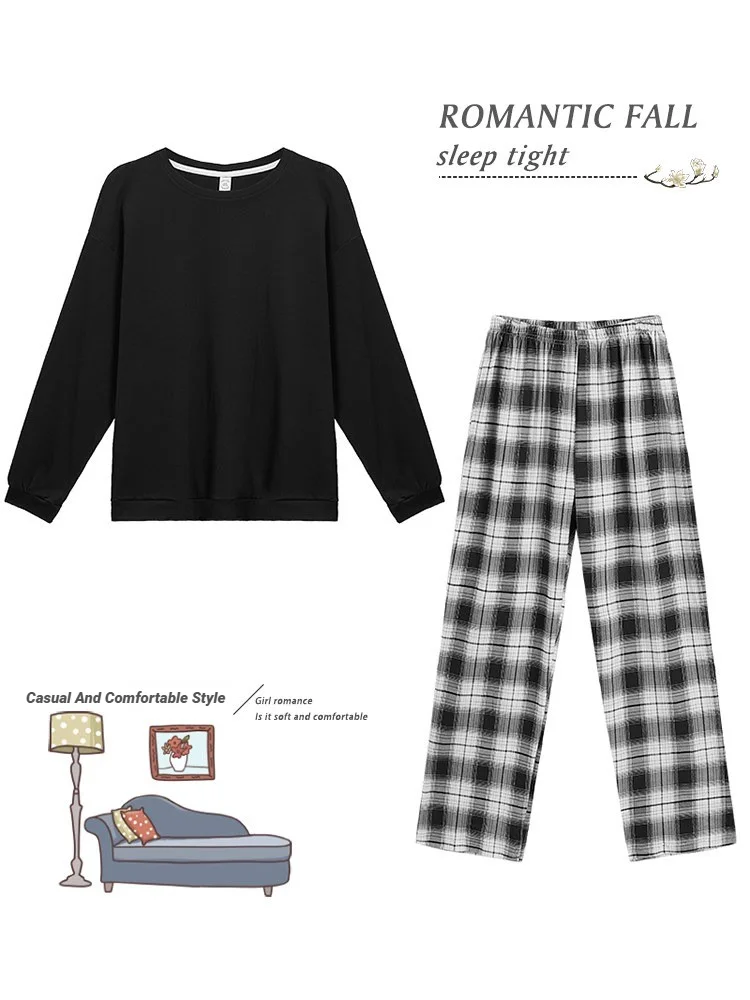 Women Big Size With Chest Pads Pajamas Long-Sleeved Home Wear Can Be Worn Outside Nursing Pregnant Clothing Set Large - Image 5