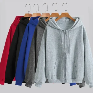 Women Fleece Zip Up Hoodies Running Sports Sweatshirts Fashion Female Classic Casual Zipper Jackets Y2k Hip Hop Streetwear