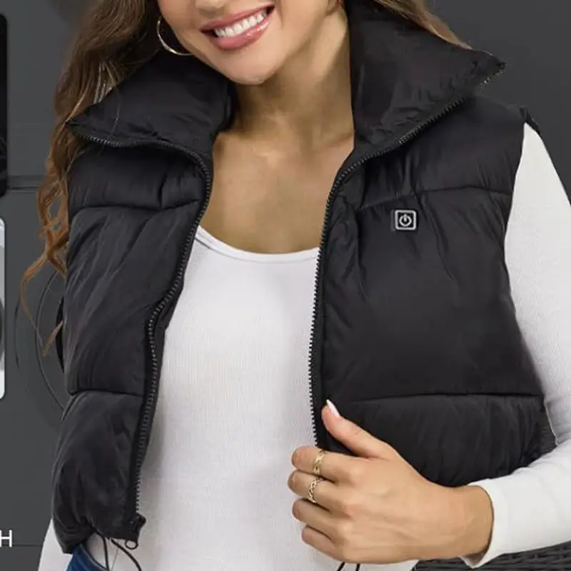 Women Heating Vest Autumn and Winter Cotton Vest USB Infrared Electric Heating suit Women Flexible Thermal Warm Vest - Image 2