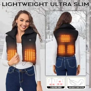 Women Heating Vest Autumn and Winter Cotton Vest USB Infrared Electric Heating suit Women Flexible Thermal Warm Vest